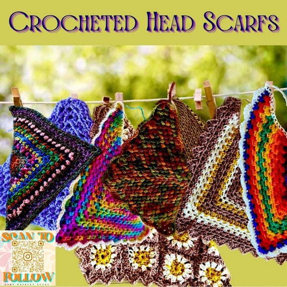 CROCHETED HEAD SCARVES - Picture 1 of 14
